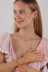 Charlee Baguette Birthstone Gold Necklace – Waterproof Stainless Steel