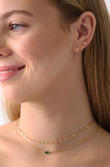 Charlee Baguette Birthstone Gold Necklace – Waterproof Stainless Steel