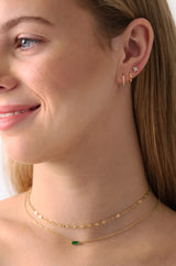 Suni Everyday Stacking Earrings in sterling silver—lightweight huggies and clover studs for effortless layering, hypoallergenic and shimmer-ready