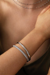 Liora & Starveil Oval Bangles Silver