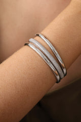Liora & Starveil Oval Bangles Silver
