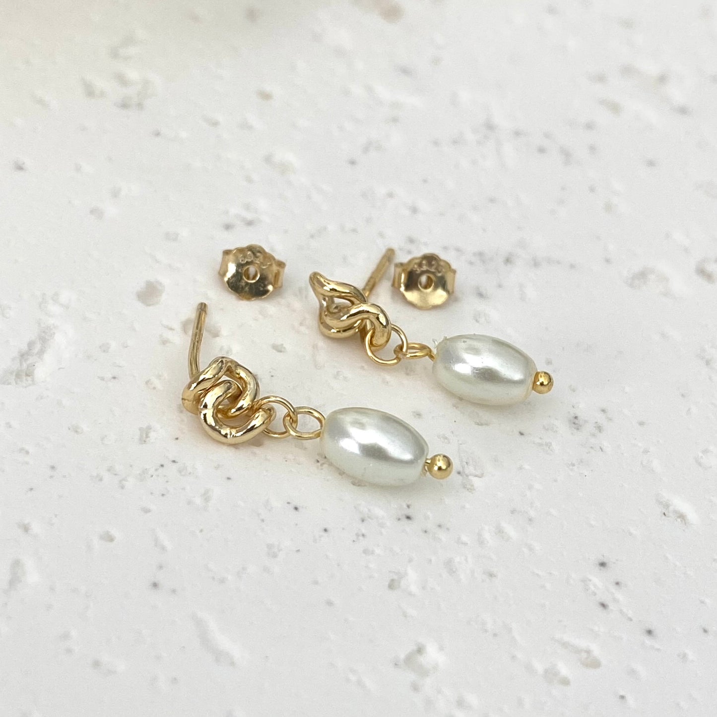 925 Sterling Silver Dainty baroque pearl dangle earrings