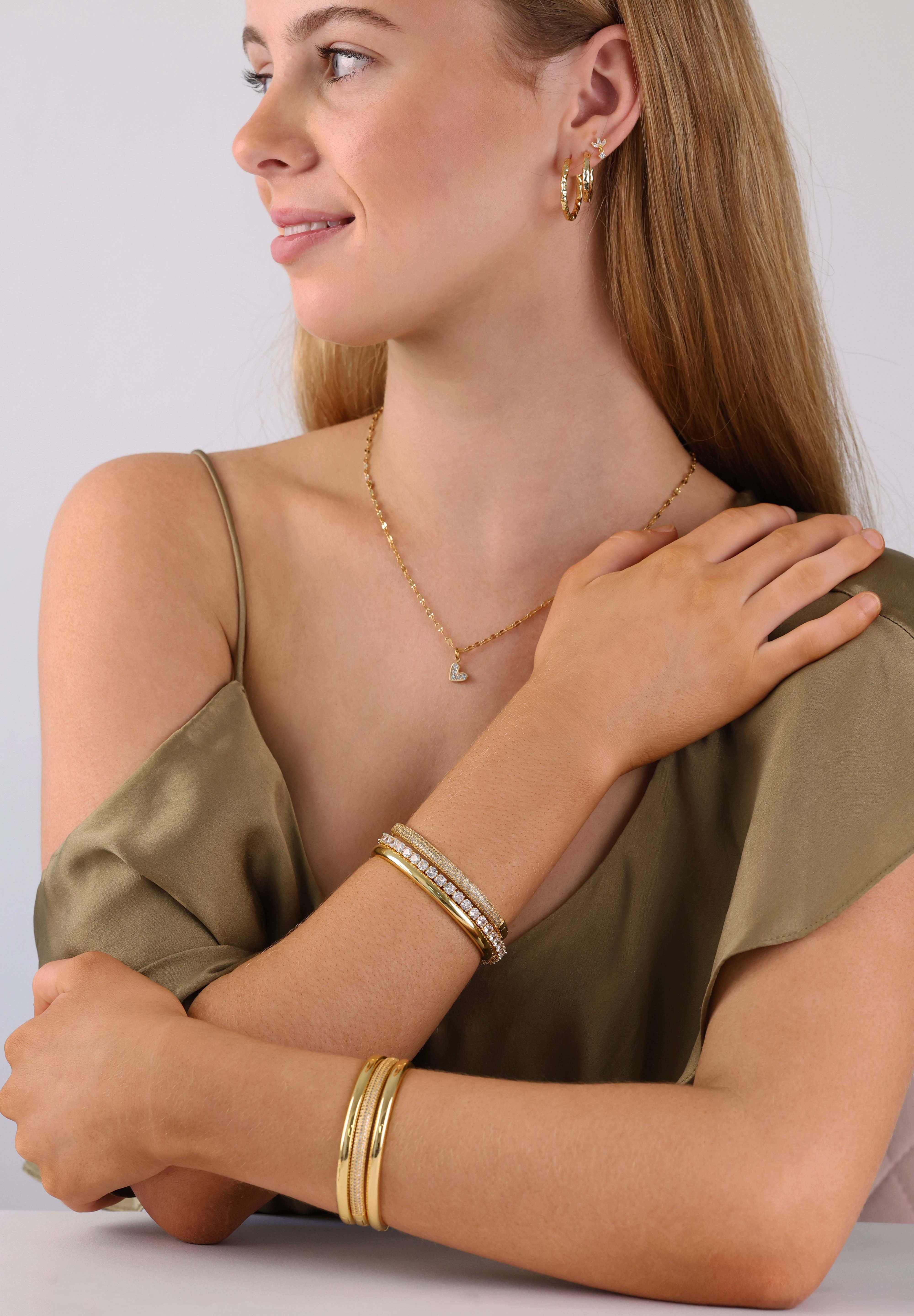 Liora & Starveil Oval Bangles Gold