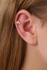 Tariq Screw Flat Back Helix Stud Earring Gold- 1 piece