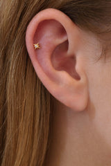 Mini Astra 16G Screw Flat Back Helix Stud Earring Gold- 1 piece
