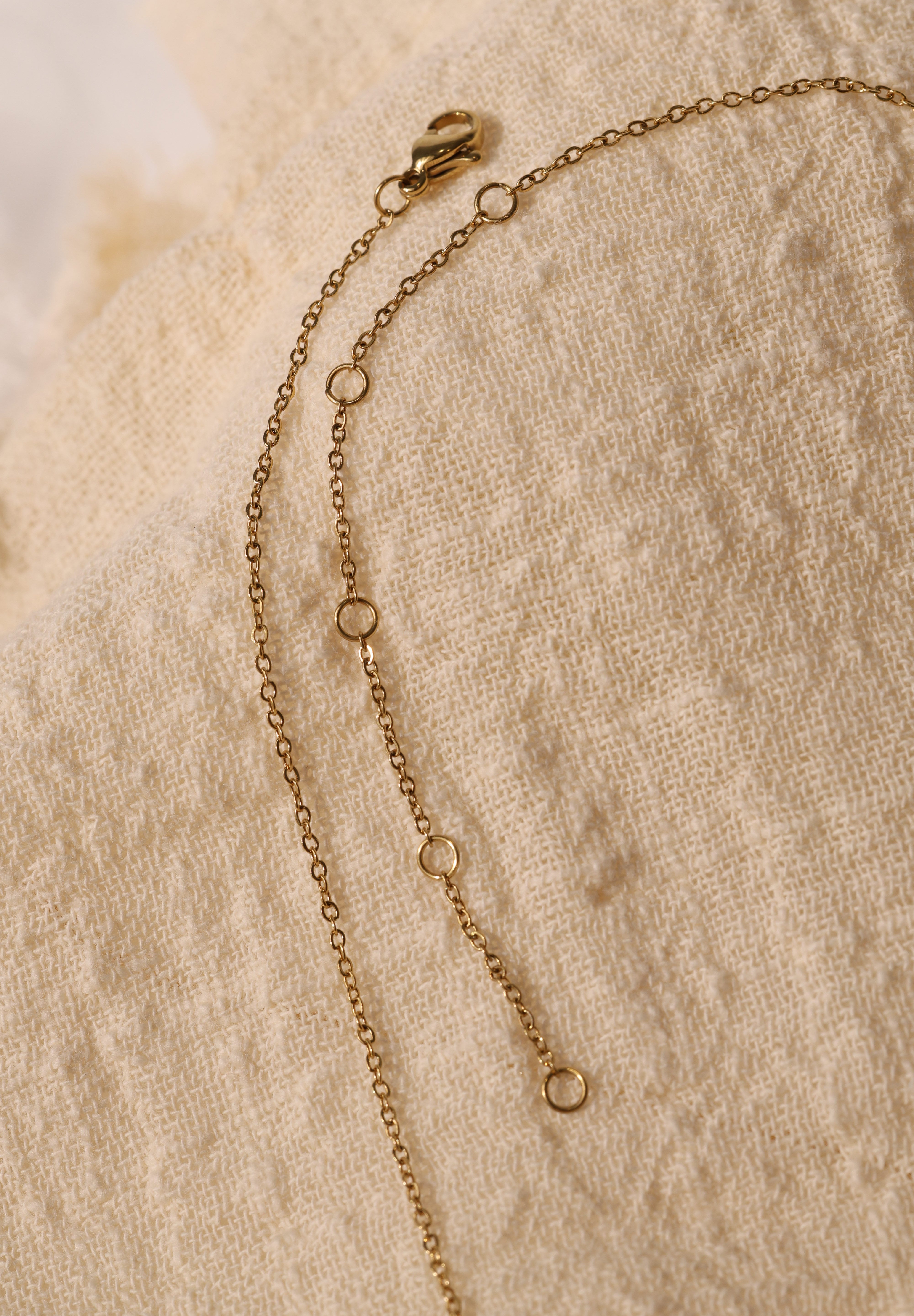Charlee Baguette Birthstone Gold Necklace – Waterproof Stainless Steel