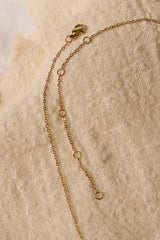 Charlee Baguette Birthstone Gold Necklace – Waterproof Stainless Steel