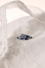 Blue Marquise Hoop Everyday Stacking - Sterling Silver