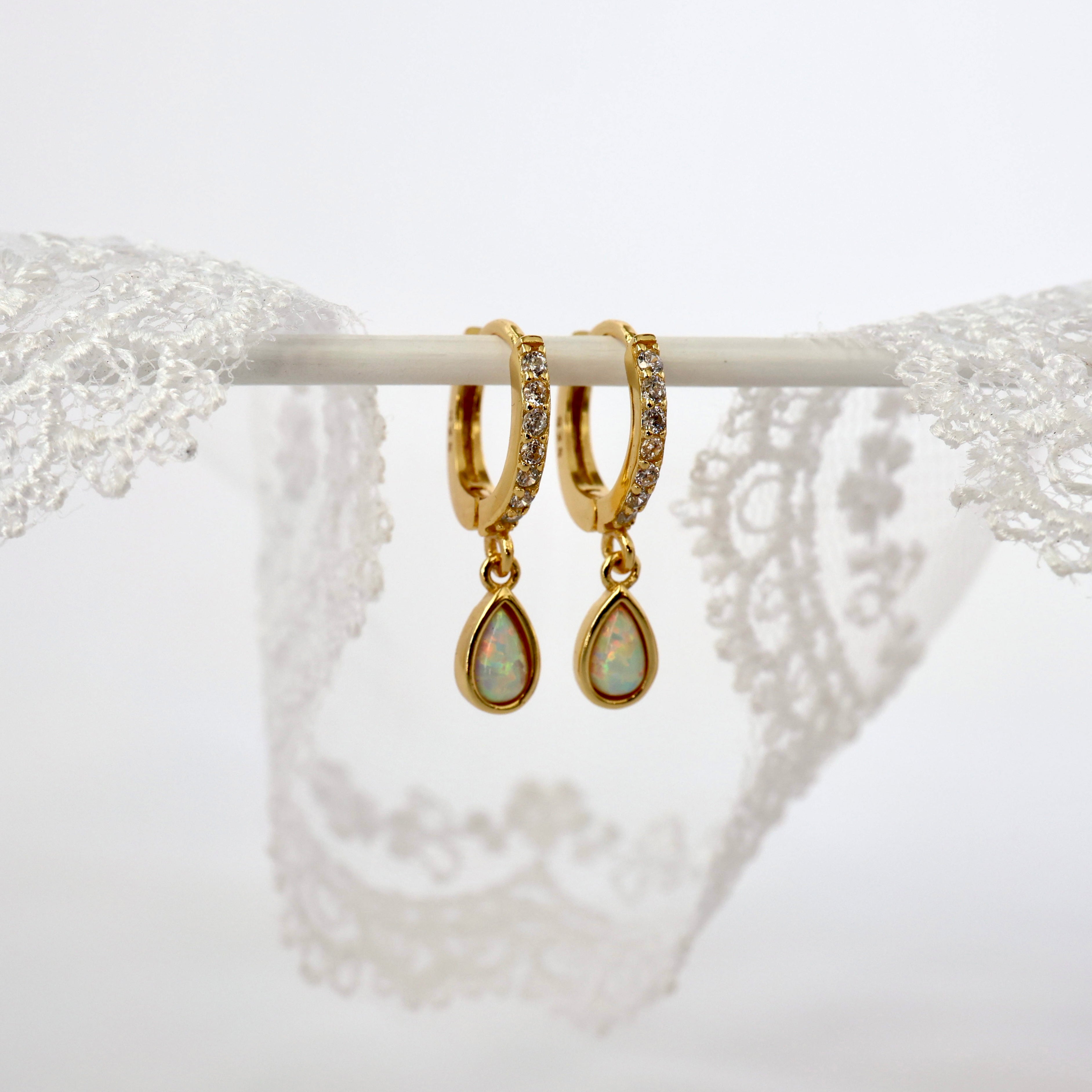 Tiana Opal Dangle Earrings GOLD A. Tiana Dangle