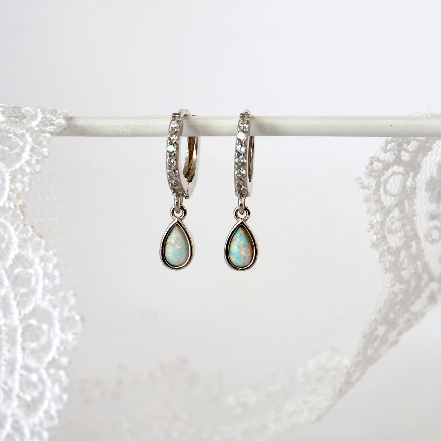 Tiana Opal Dangle Earrings SILVER