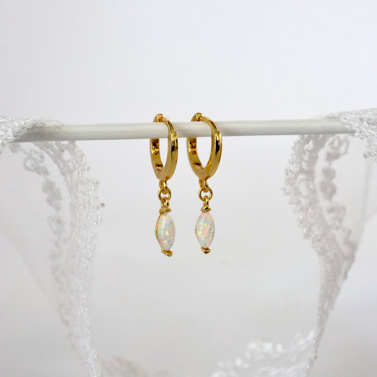 Tulip Opal Dangle Earrings GOLD