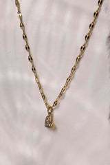 Love Heart Mistara Twist Diamond Link Chain - Stainless Steel