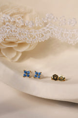 Blue Marquise Hoop Everyday Stacking - Sterling Silver