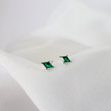 Mia Green Diamond Dangle Earrings SILVER