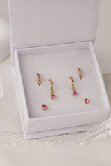 Julie Pink Gold Earrings - Sterling Silver
