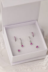 Julie Pink Silver Earrings - Sterling Silver