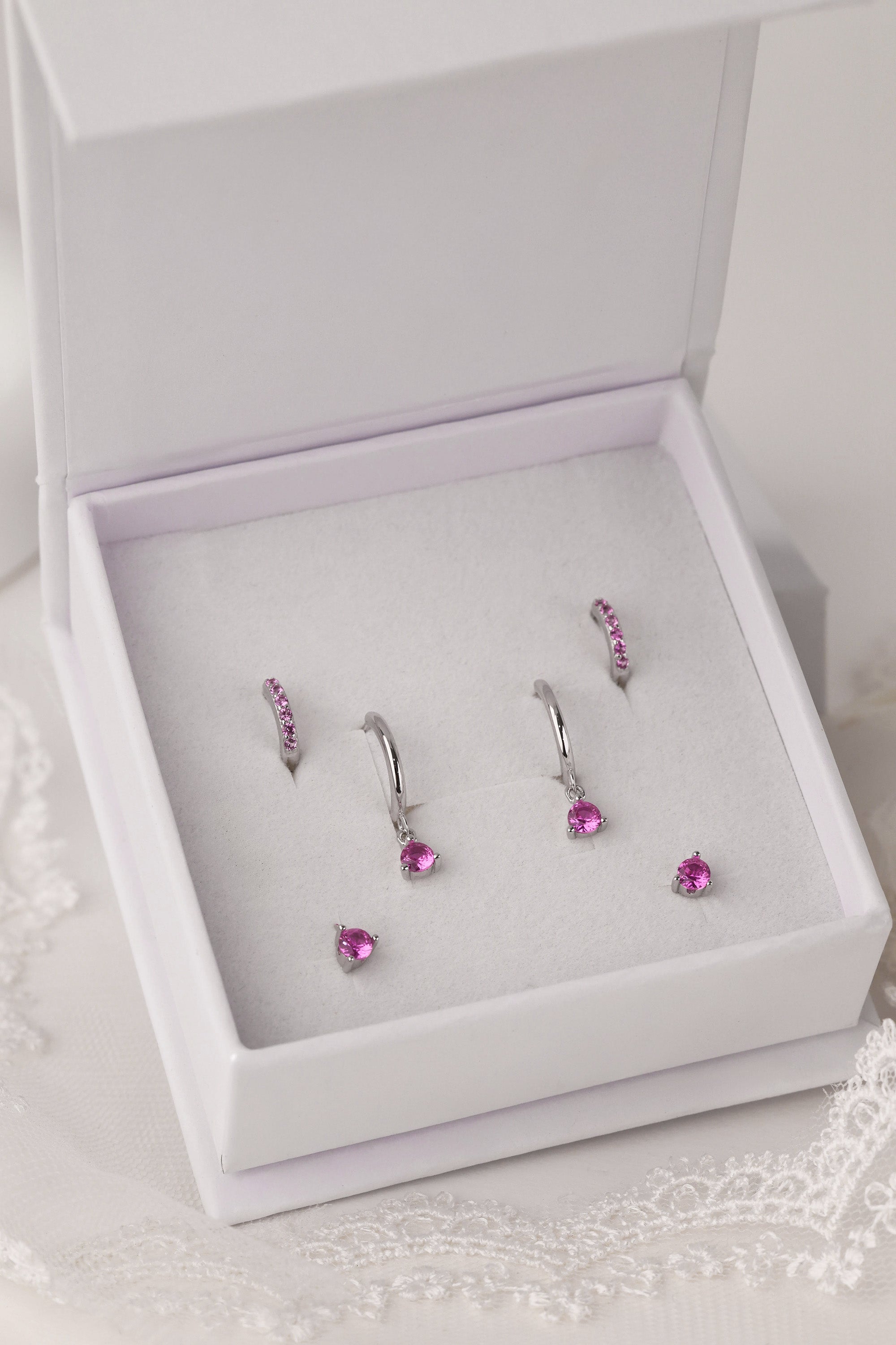 Julie Pink Earrings - Sterling Silver