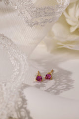 Julie Pink Silver Earrings - Sterling Silver