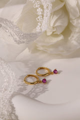 Julie Pink Gold Earrings - Sterling Silver
