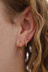 Julie Pink Gold Earrings - Sterling Silver