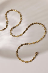 Sun Etched Necklace - Stainless Steel Gold