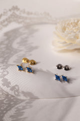 Mia Blue Huggie CZ Dangle Earrings GOLD