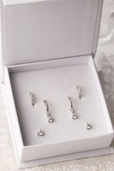 Julie Silver Dangle Earring Stack 3 Pair Set