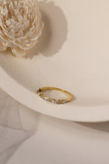 Dainty Diamond Marquise Stacking Gold Ring A, B- Sterling Silver