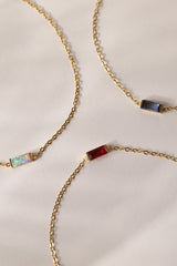Charlee Baguette Birthstone Gold Bracelet – Waterproof Stainless Steel