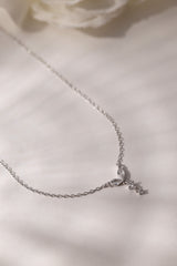 Crystal pendant dainty necklace in 18k gold-plated sterling silver with teardrop cubic zirconia, elegant and hypoallergenic design