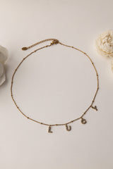 Allegra Cubic Pave A-Z Letter Pendant Necklace - Stainless Steel