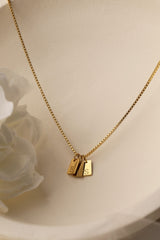 Freya Engraved A-Z Letter Pendant Necklace - Stainless Steel