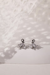 Sterling silver rhodium-plated ballerina stud earrings for second, third, helix, tragus, and conch piercings