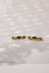 light aquamarine gold hoop earrings