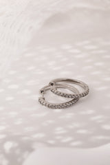 25mm silver hoop earrings with cubic zirconia pave – bold sparkle for everyday glam
