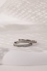 25mm silver hoop earrings with cubic zirconia pave – bold sparkle for everyday glam