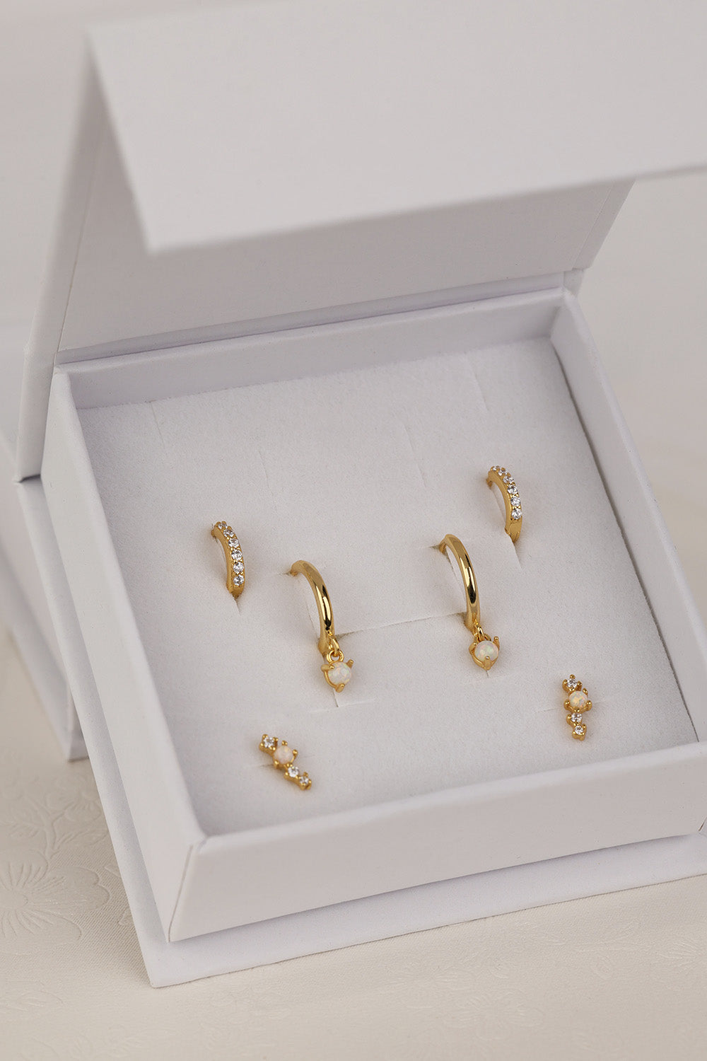 Dainty Opal Dangle Earrings GOLD
