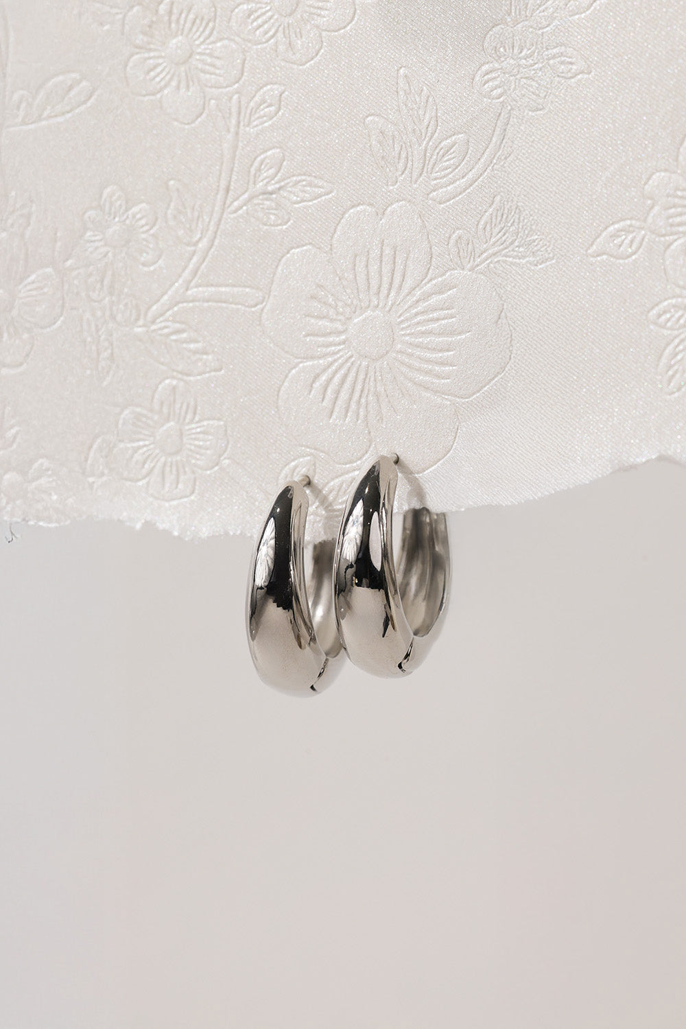 Lucy Teardrop Silver Hoop Earring Stacks