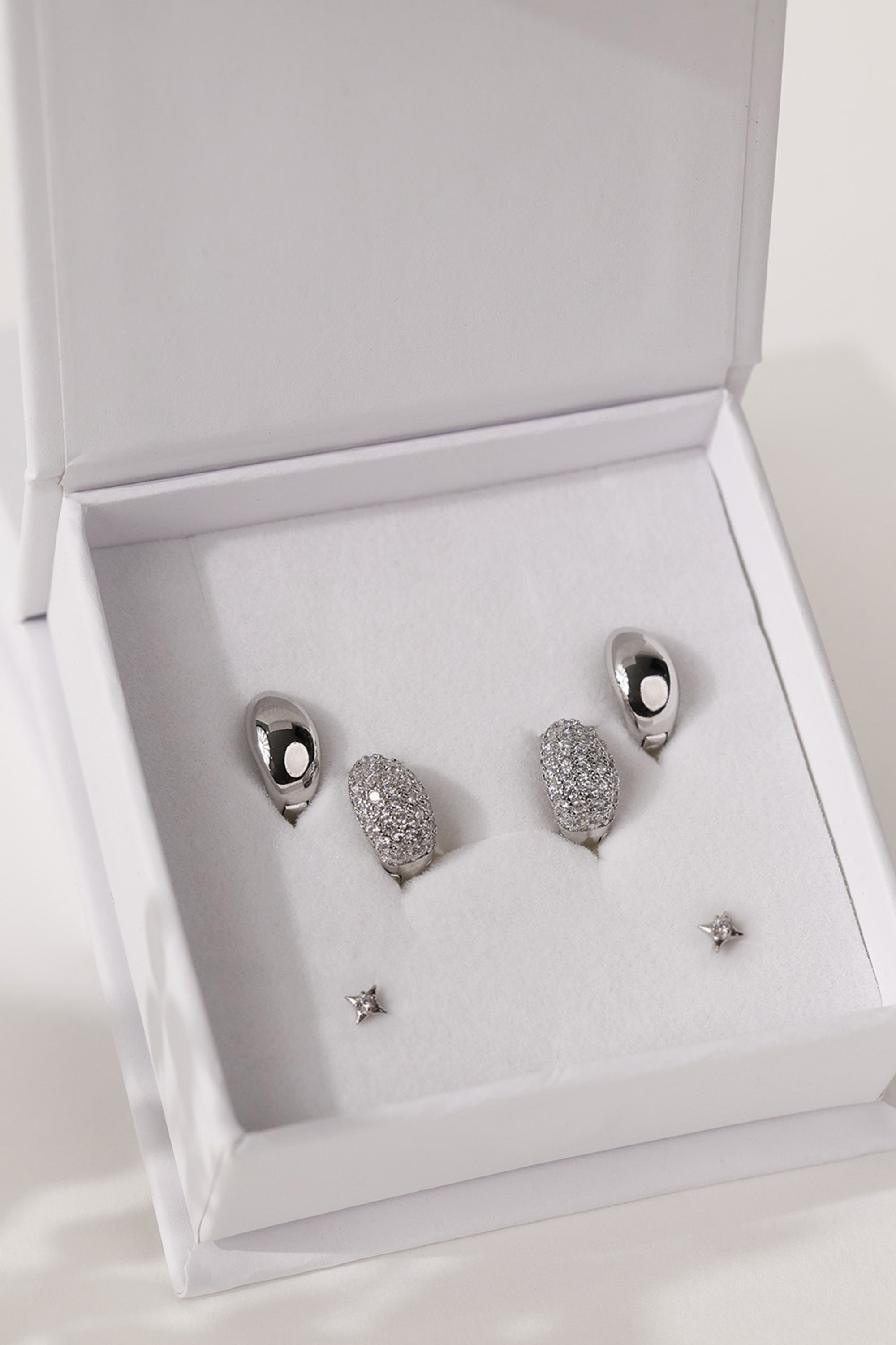 Cleo Huggie Hoop Earrings SILVER