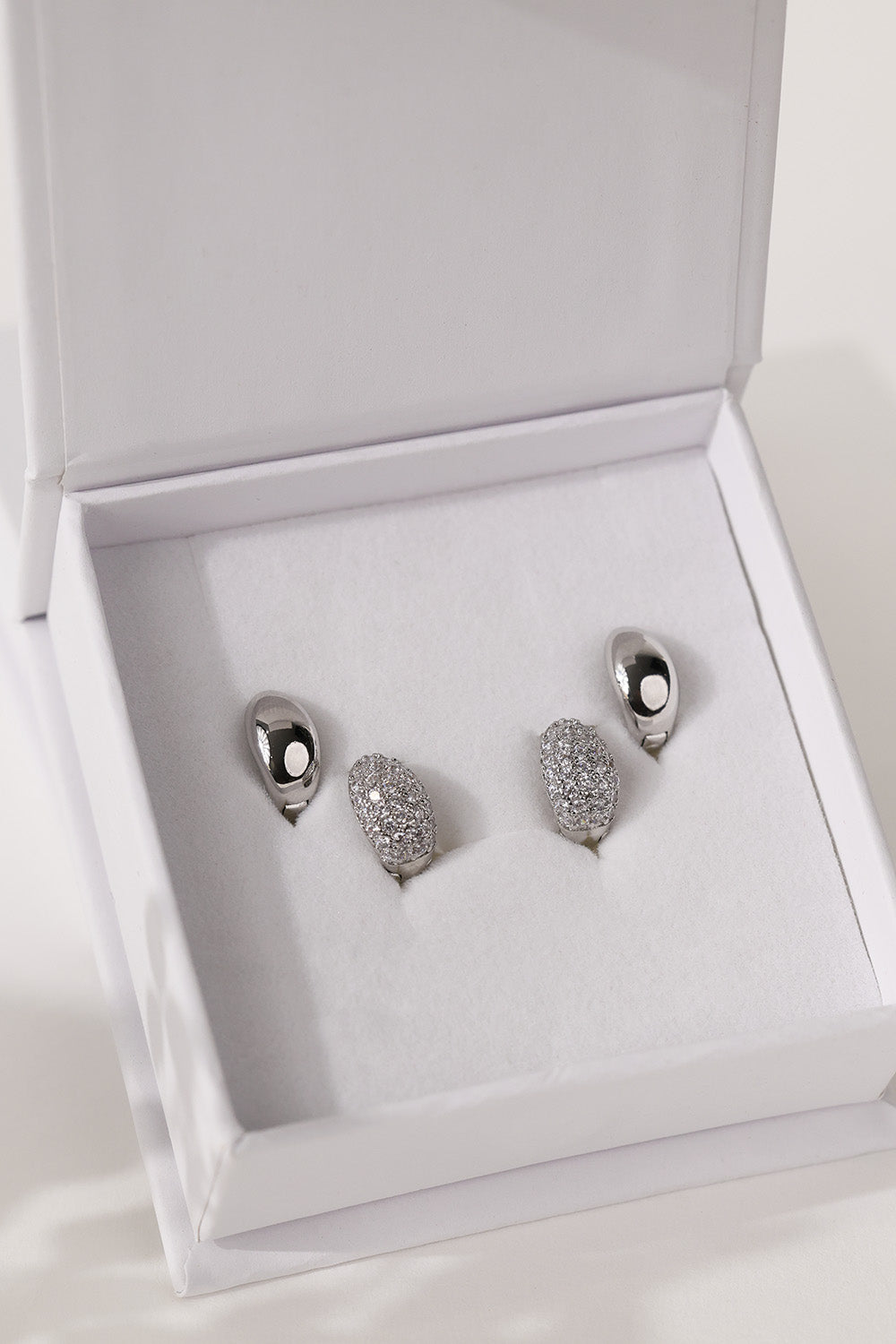 Cleo Pavé Huggie Hoop Earrings SILVER