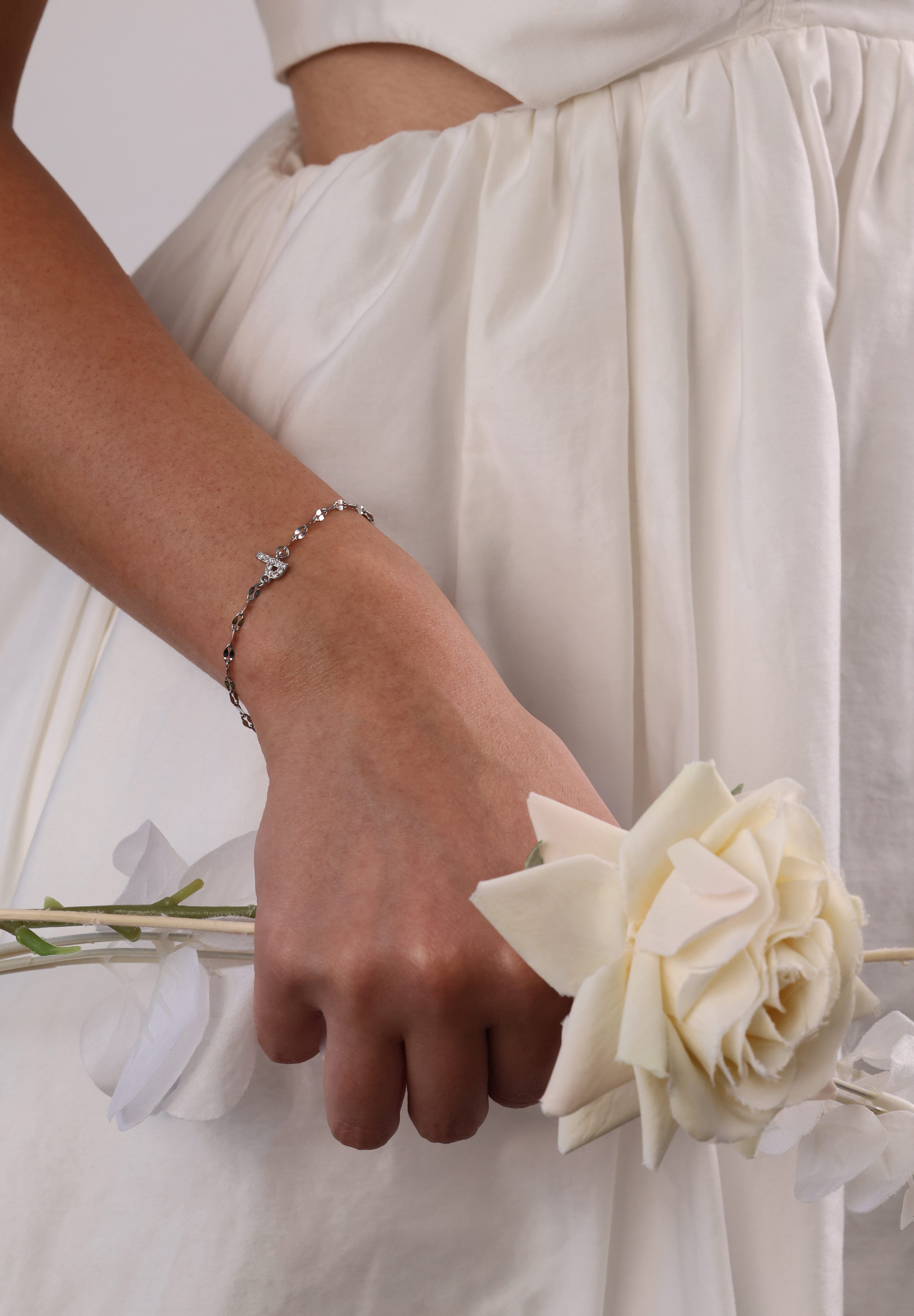 Ophelia Initial Bracelet - Stainless Steel