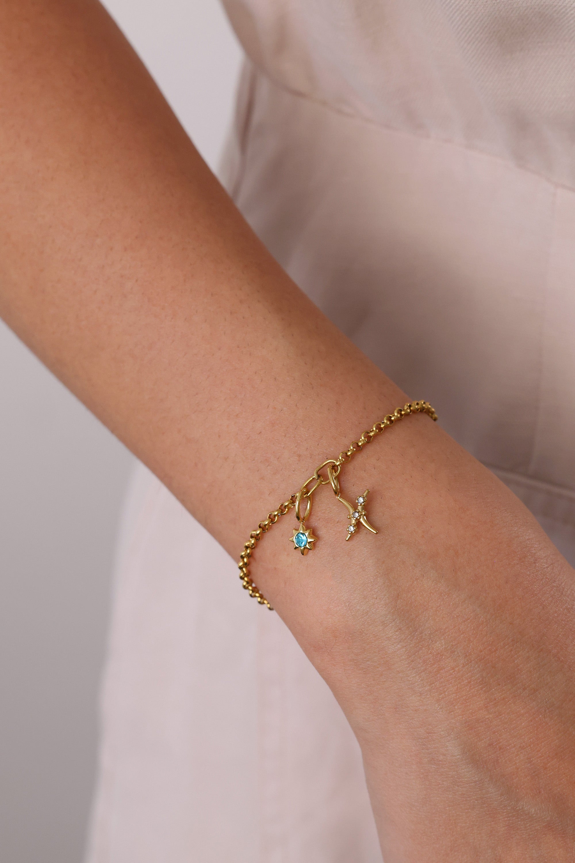 Virina Birthstone and Star Sign Bracelet- Stainless Steel