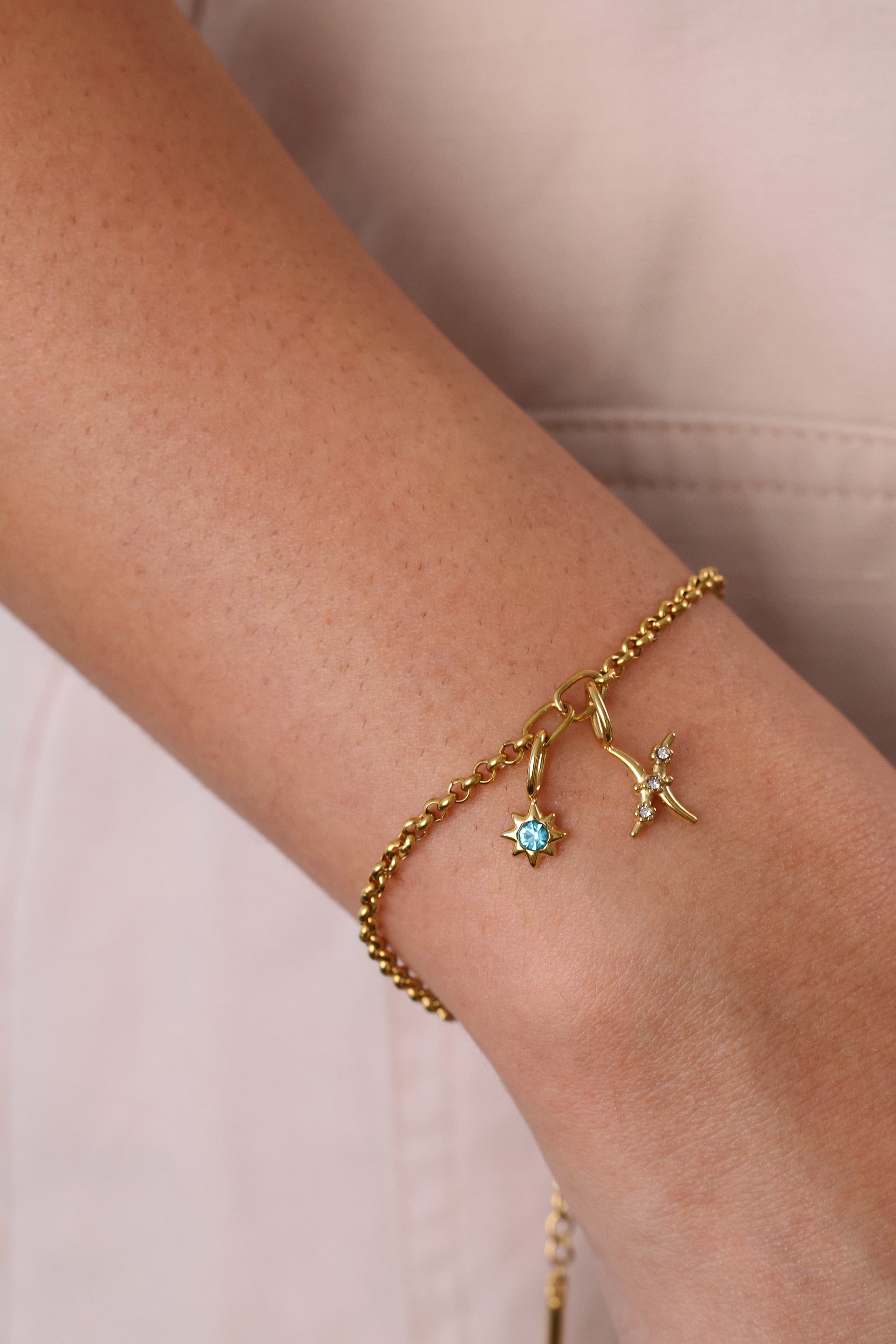 Virina Birthstone and Star Sign Bracelet- Stainless Steel