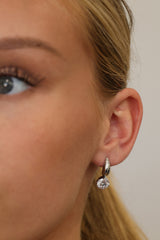 Thea Solitaire Drop Earrings Silver – Waterproof Stainless Steel