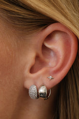 Cleo Pavé Huggie Hoop Earrings SILVER