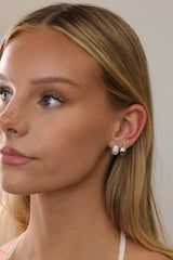 Cleo Pavé Huggie Hoop Earrings SILVER