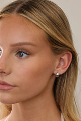 Cleo Plain Huggie Hoop Earrings SILVER
