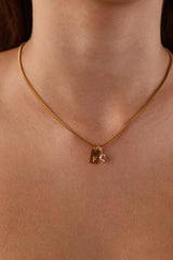 Amaya Initial and Birthstone Necklace- Stainless Steel