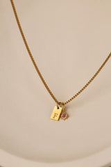 Amaya Initial and Birthstone Necklace- Stainless Steel