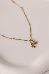 Birthstone & Star Sign Necklace – Waterproof Stainless Steel